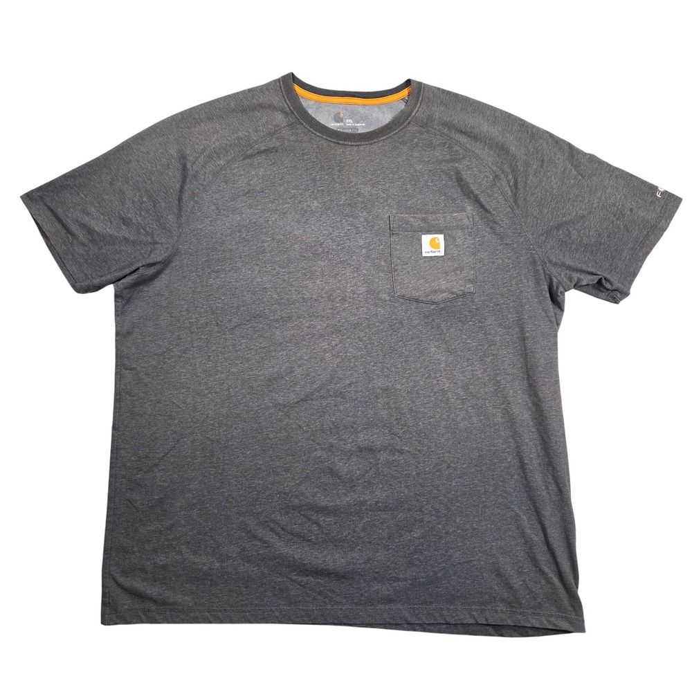 Carhartt Force Mens 2XL‎ Gray Short Sleeve Pocket T-Shirt Raglan Work Tee 100410
